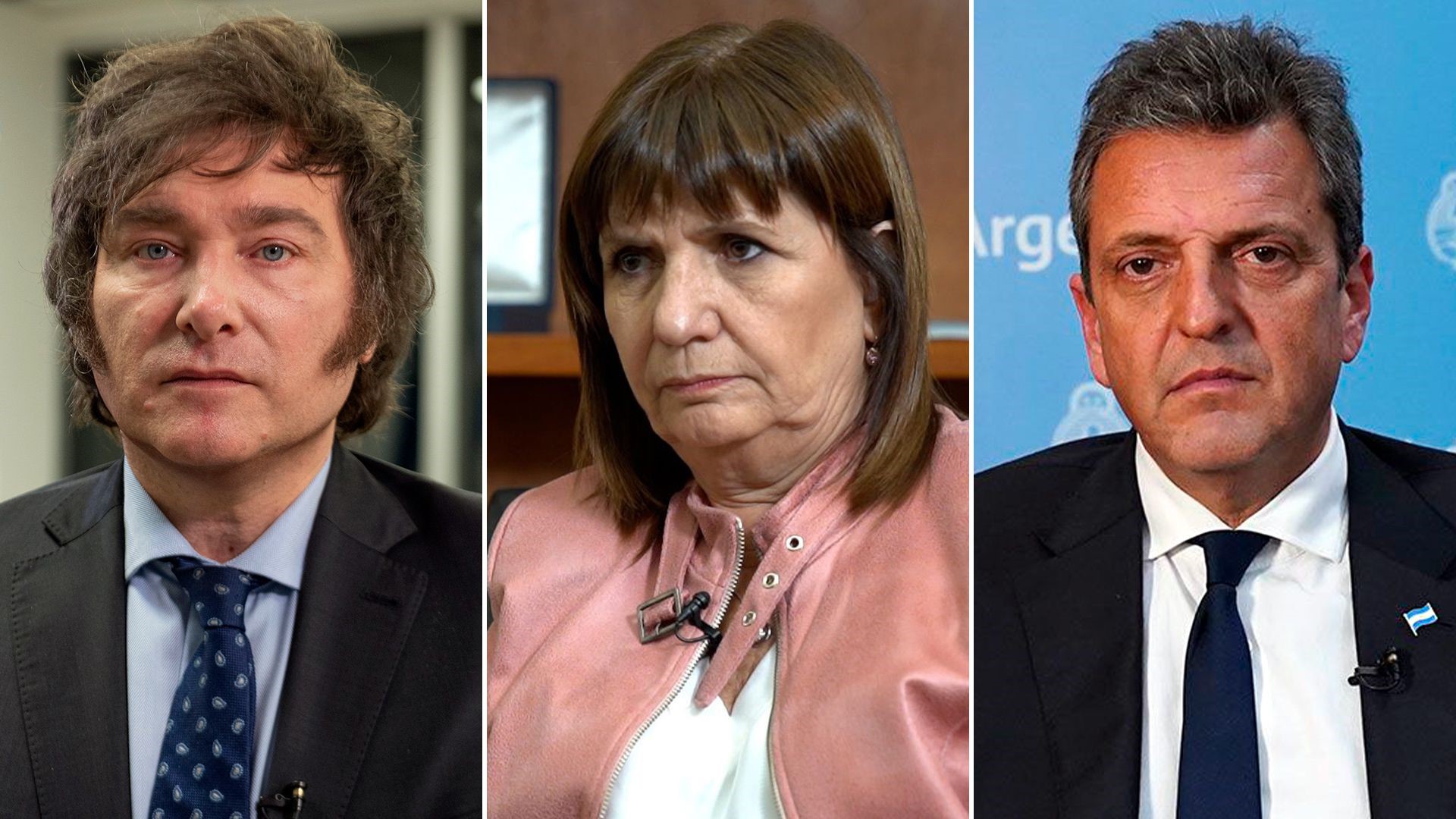 Javier-Milei-Patricia-Bullrich-y-Sergio-Massa